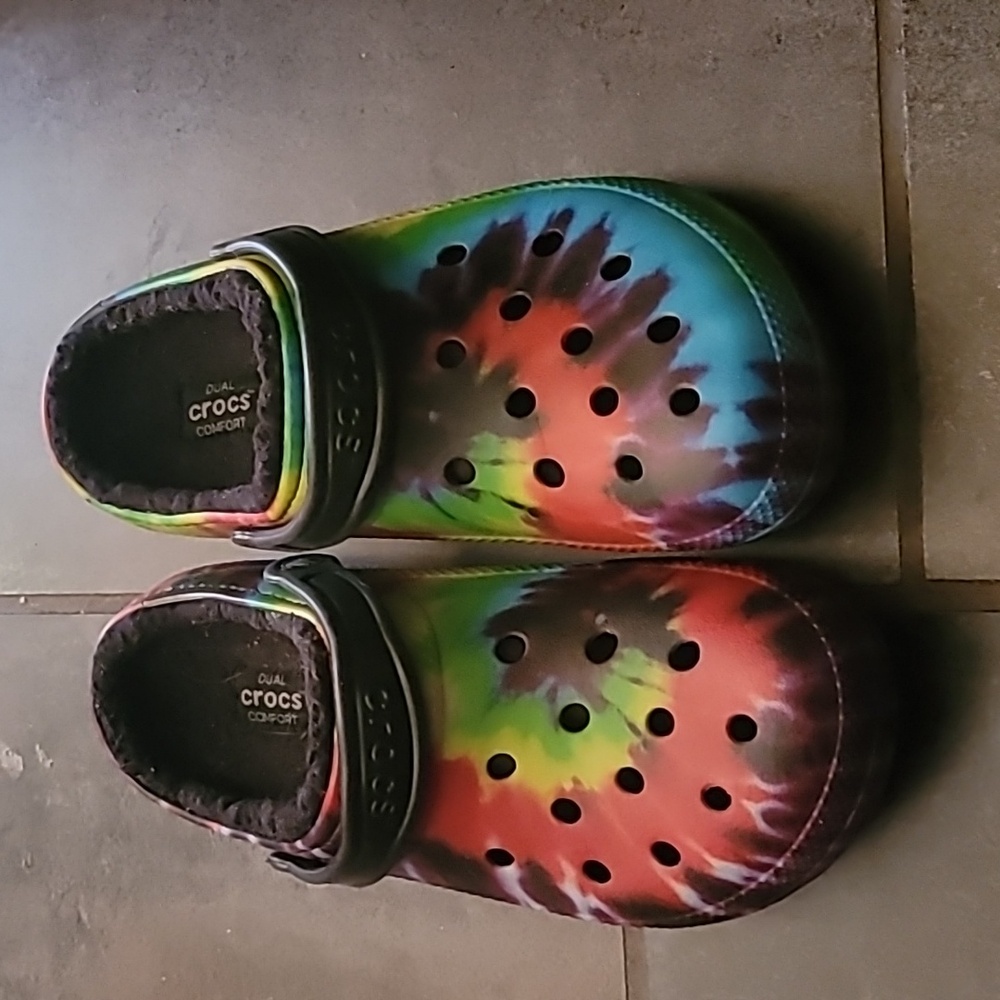 Crocs Classic Clogs Multi Color Tie Dye 11M/13W Unisex - Picture 3 of 6